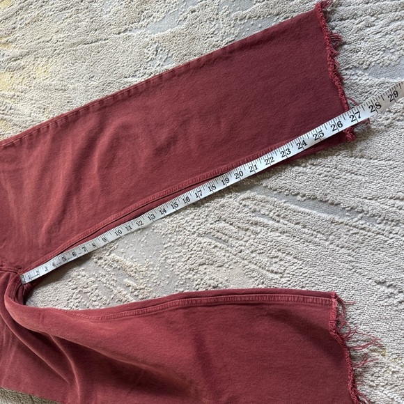 Redone jeans High Rise Button Fly Straight Leg Jeans Washed Brick Red 30 - Picture 7 of 10